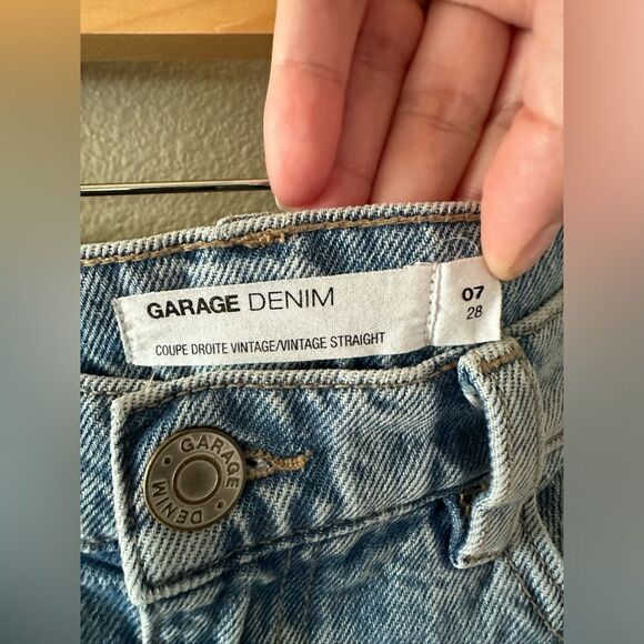 Garage Denim Vintage Straight Distressed High Waist Jeans Size 7 / 28 - Picture 2 of 4